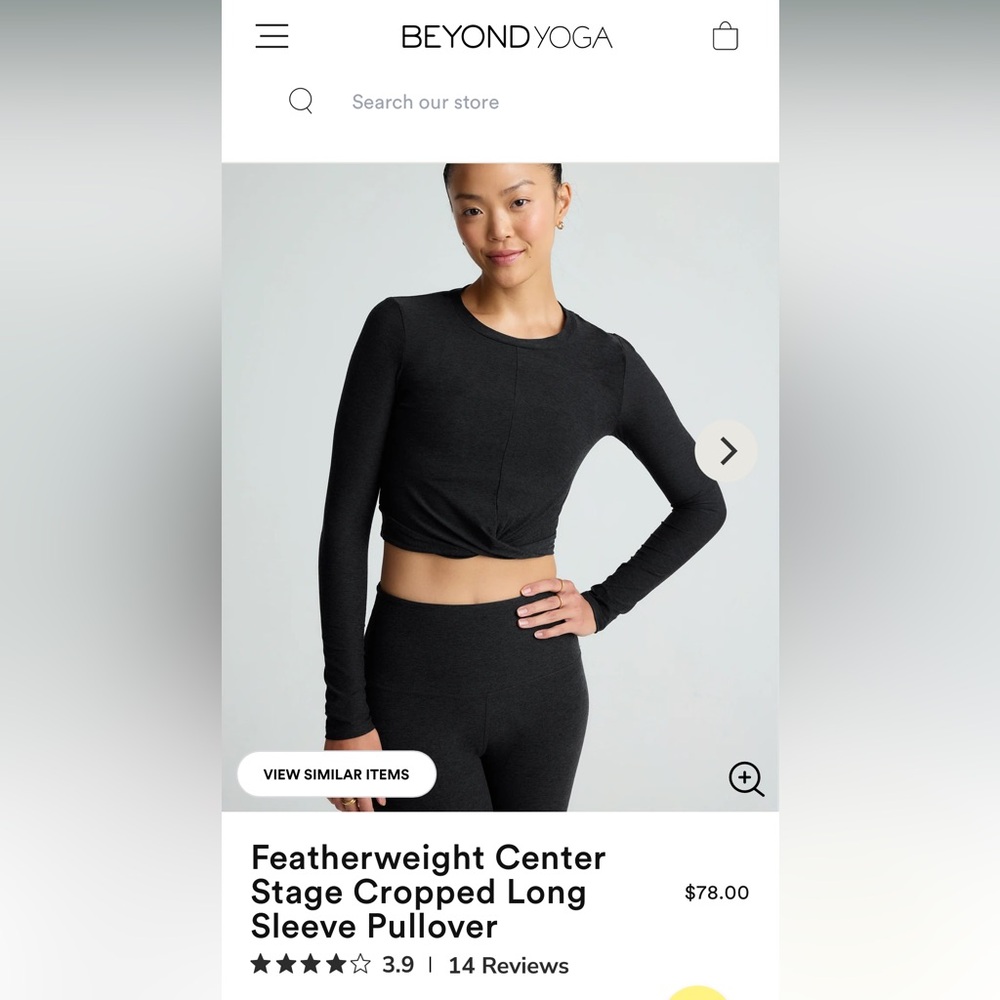 Beyond Yoga Featherweight Center Stage Cropped Long Sleeve